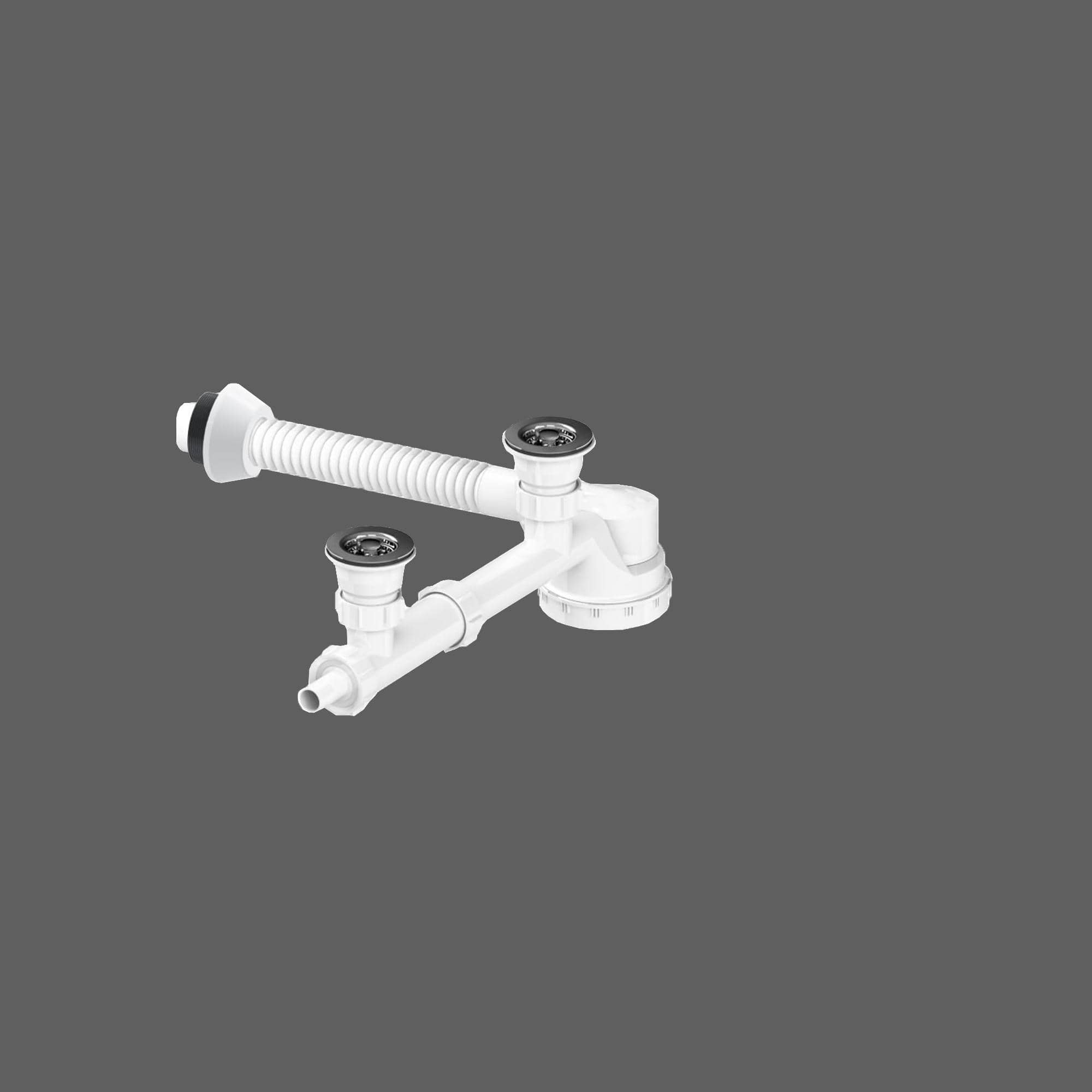 Bowl 2 extra flat siphon with sink wase