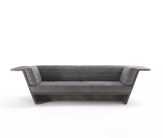 Zed Design Liana Modern 3-Seater Solid Natural Wood Sofa with 3.5 cm Wooden Frame, Upholstered Cushions & Hypoallergenic Finish