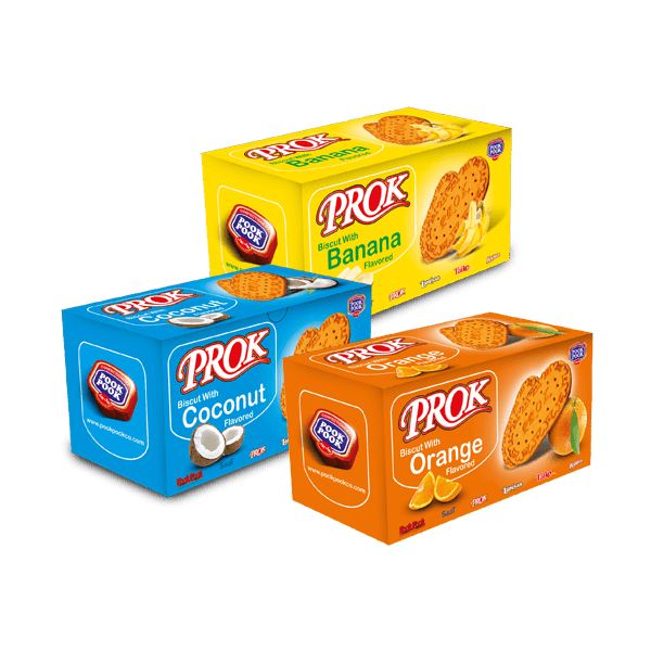 PROK Flavored Biscuit- Banana / Coconut / Orange (Family & Large Box Series)