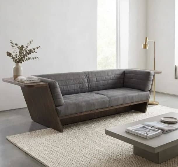 Zed Design Liana Modern 3-Seater Solid Natural Wood Sofa with 3.5 cm Wooden Frame, Upholstered Cushions & Hypoallergenic Finish