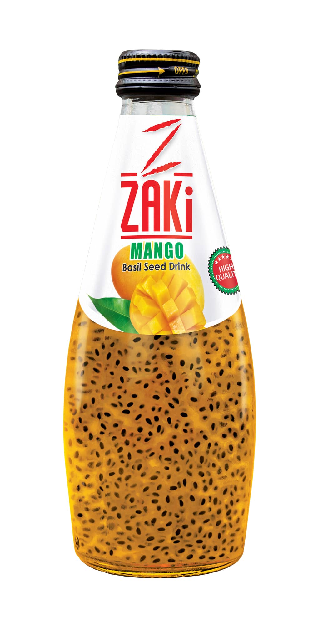 Mango-Flavored Basil Seed Drink – 300ML Glass Bottle