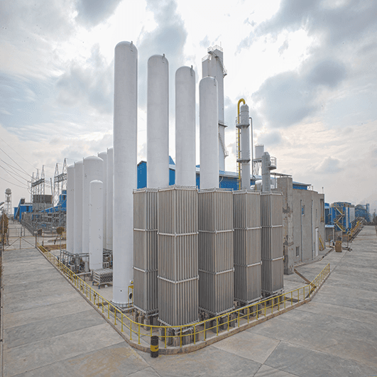 Industrial oxygen gas with lower purity than medical oxygen