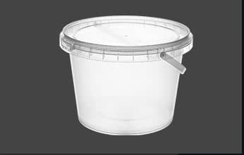1750ML Round PP Plastic Food Container with 175MM Wide Opening, IML Decoration, Tamper-Evident Lid & Handle