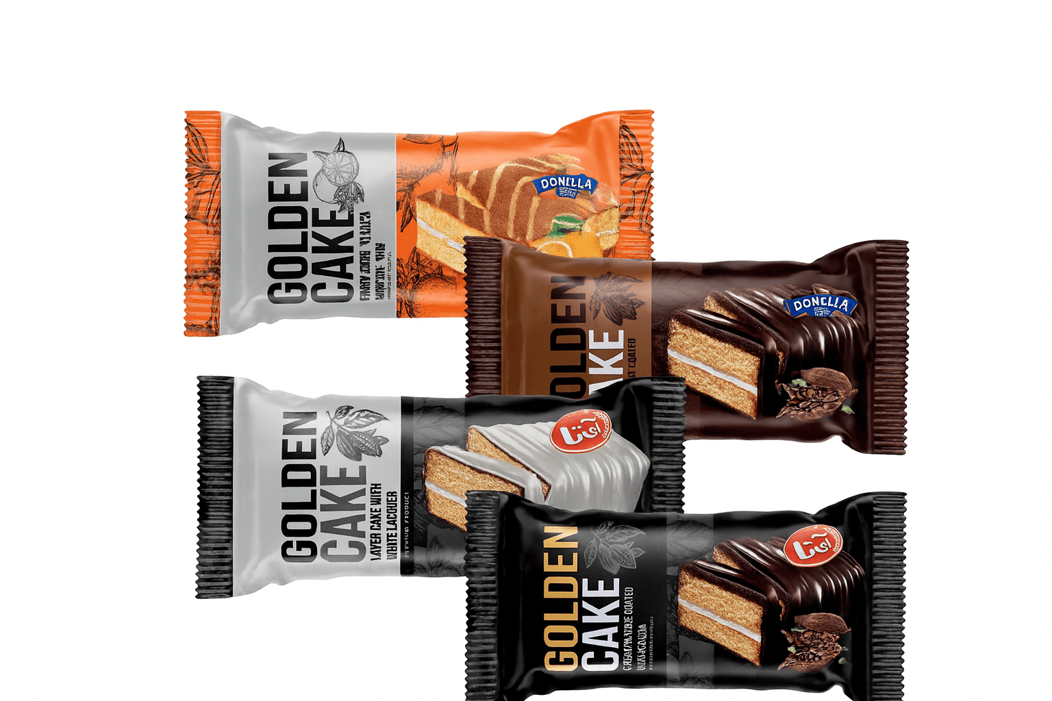 Golden Layer Cake Assorted Flavors (Chocolate / Vanilla / Orange / Milk Cocoa)