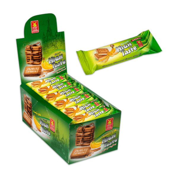 High Taste Mini Banana Cream Biscuit Box 4 Pcs