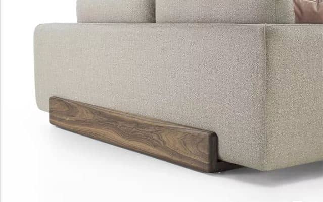 Zed Design Manely Modern Minimalist Walnut Wood Sofa with Polyurethane Foam