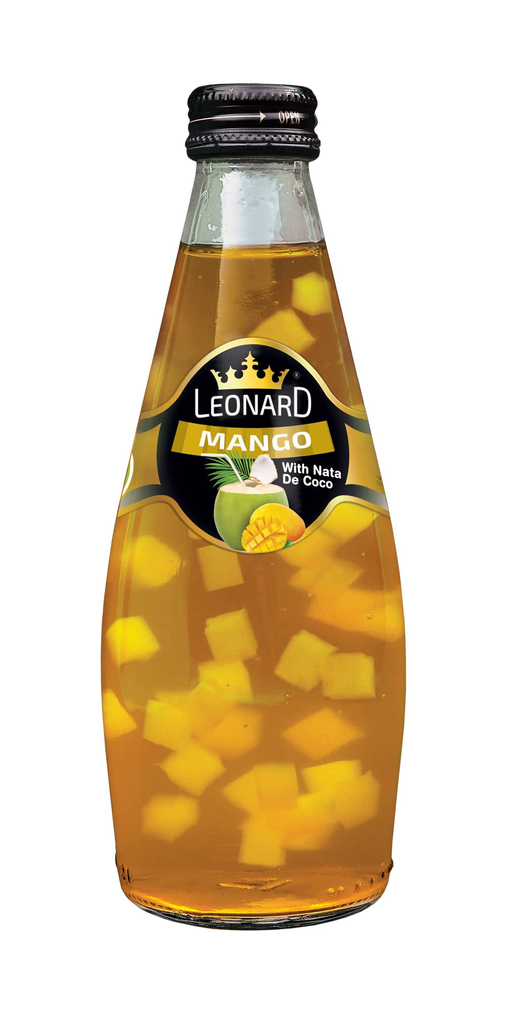 Nata de Coco Mango Flavored Drink – 300 ml Glass Bottle