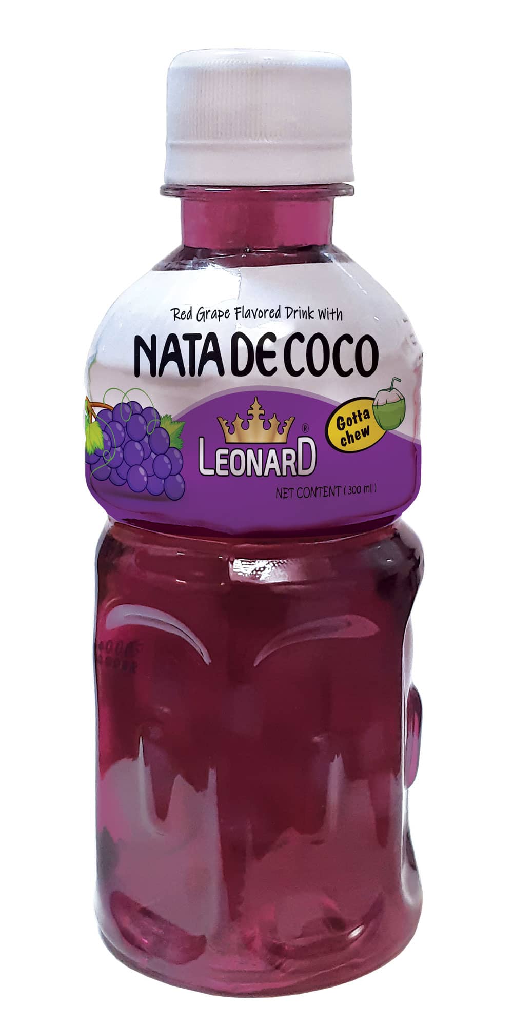 Nata de Coco Red Grape Flavored Drink – 300 ml PET Bottle