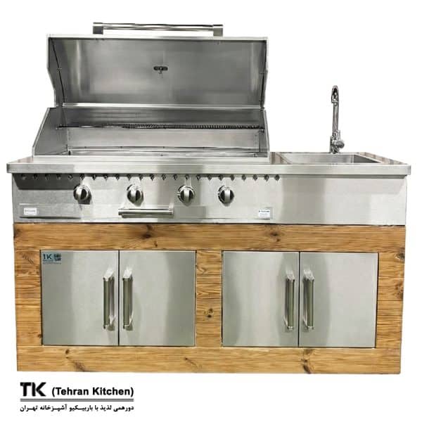 Tehran Kitchen 160 cm Gas & Charcoal BBQ Island with Sink