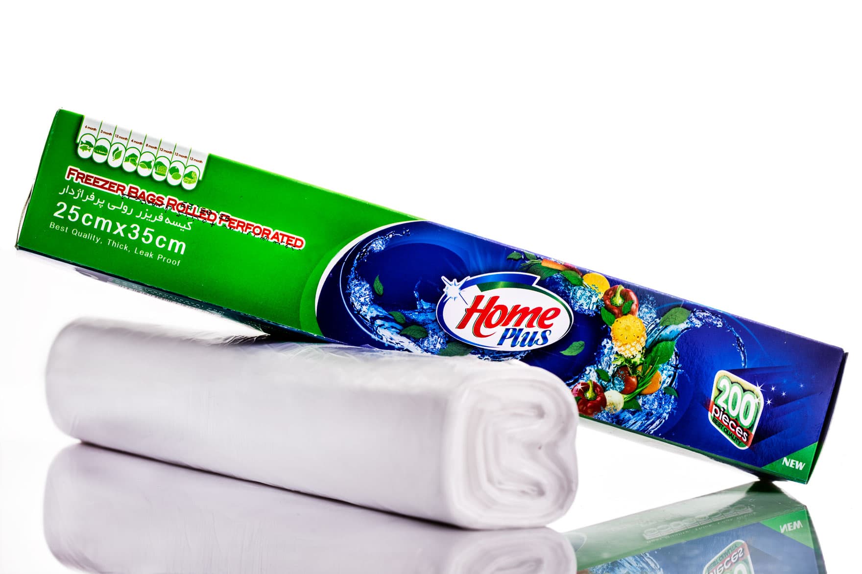 Rolled & Perforated Food storage (Freezer) Bag  (200 Pieces) 25 x 35 cm