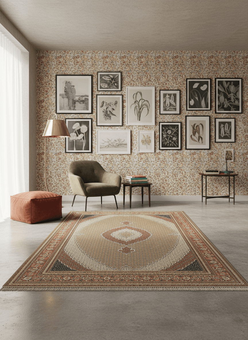 Reeds Acrylic Machine-Made Persian Carpet