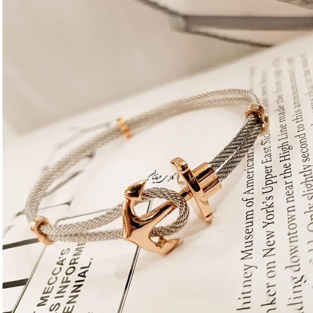 Two-Tone Anchor Cable Bracelet