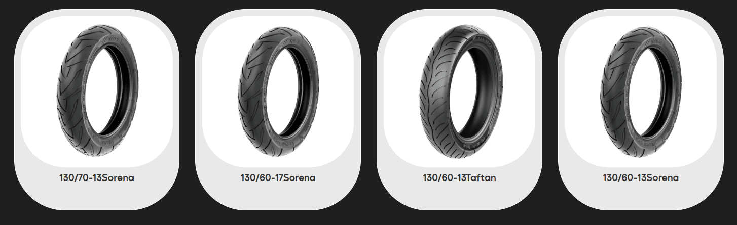 Wide Urban Motorcycle Tires  13 & 17 Inch  Sorena & Taftan Series  6PR