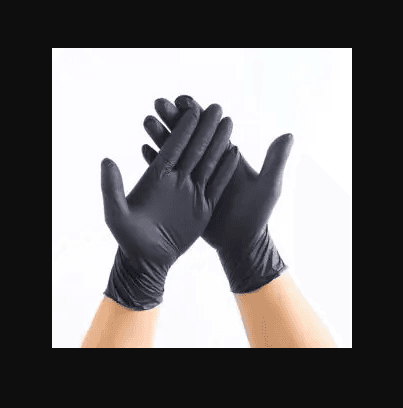 Nylon - Black plastic gloves