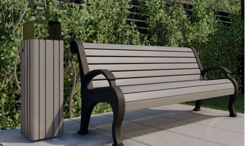 Simple park bench chair with backrest