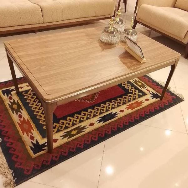 in front of the sofa