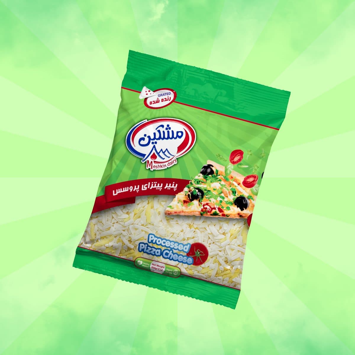 Processed pizza cheese