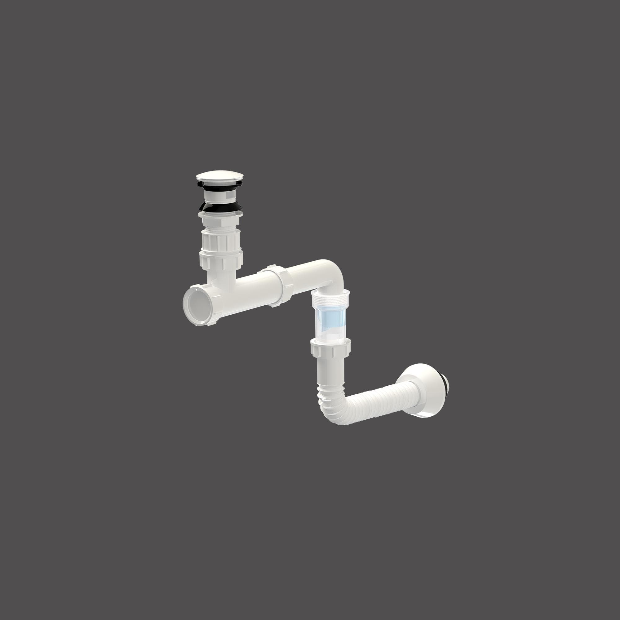 space saving siphon for cabinet washbsin- with pop-up basin drain stopper