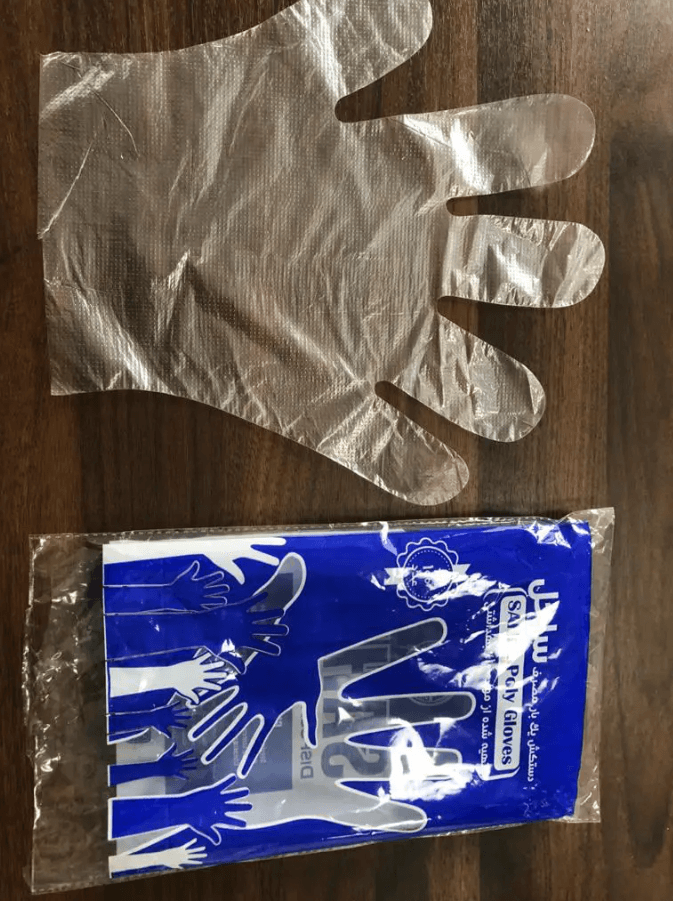 Disposable nylon gloves (0.8 gauge)
