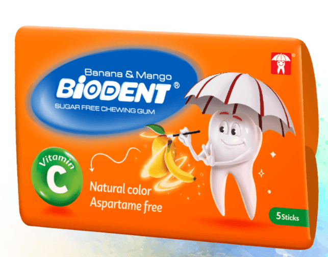 Vitamin C Chewing Gum with Banana and Mango Flavor