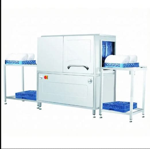 Automatic industrial gas and electric dishwasher, model 120 baskets (2000 pieces)