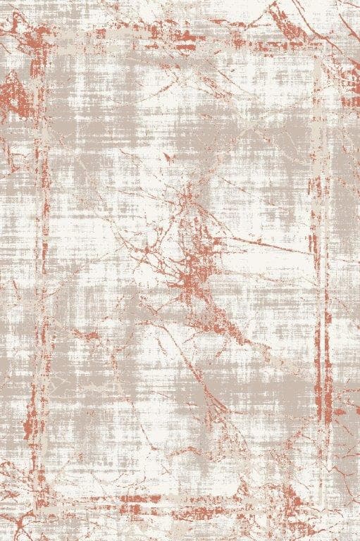 Modern Marble-Effect Carpet  700 Reeds (Beige & Terracotta)