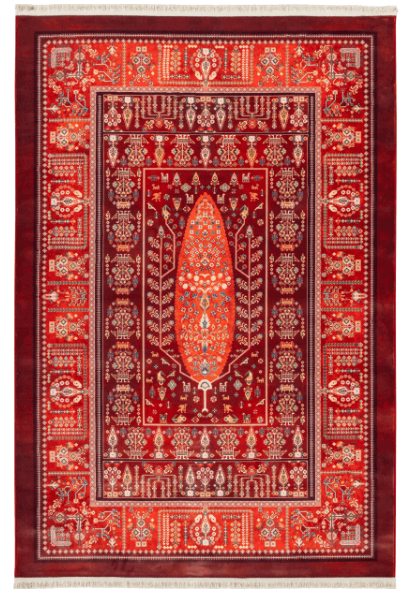 Polyester-Polyogen Rug, Traditional Collection,Maroon 25CS0220