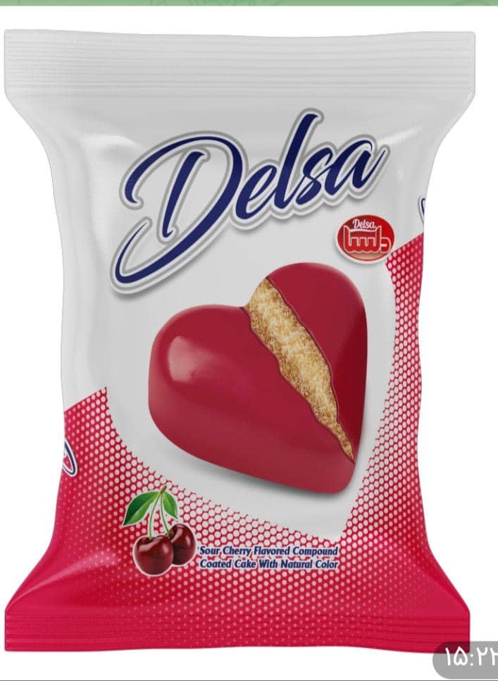 Delsa Heart-Shaped Cake Chocolate & Cherry Chocolate Coating