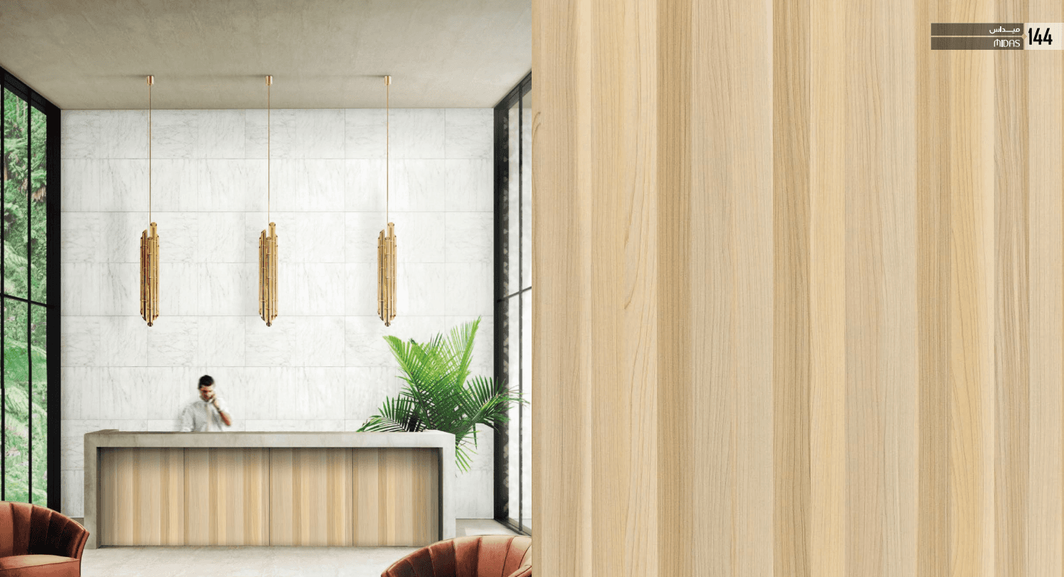 Decorative MDF Wall Panel Wood & Metallic Design