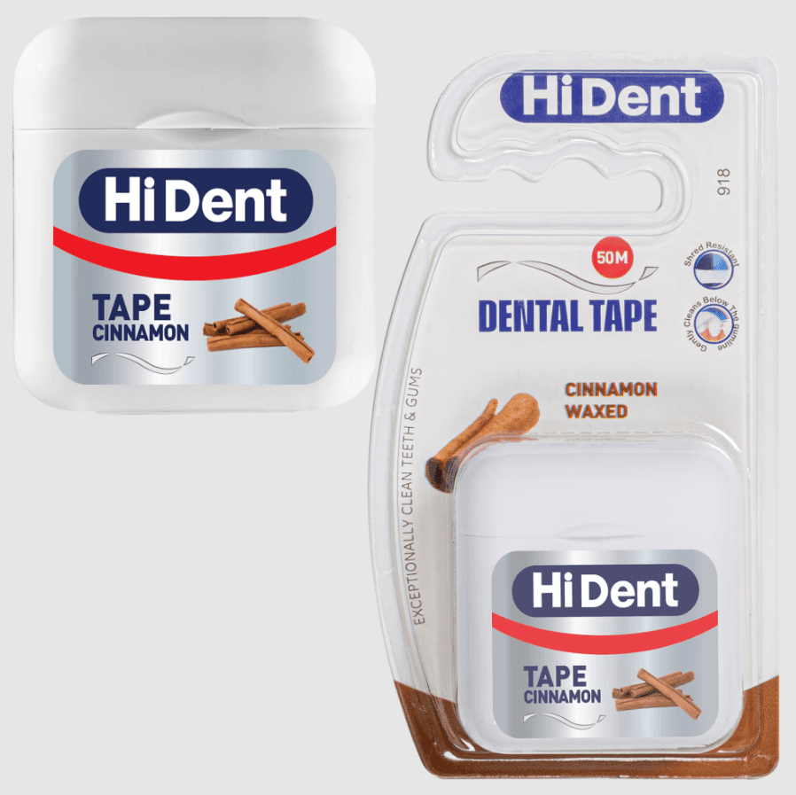 HiDent dental Floss with Cinnamon-mint Flavor (50 m)