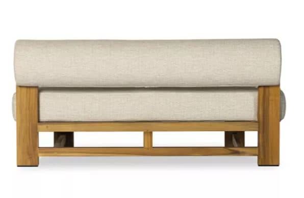 Zed Design Custom Solid Walnut Wood 2-Seater Upholstered Sofa with High-Density Foam & Custom Fabric