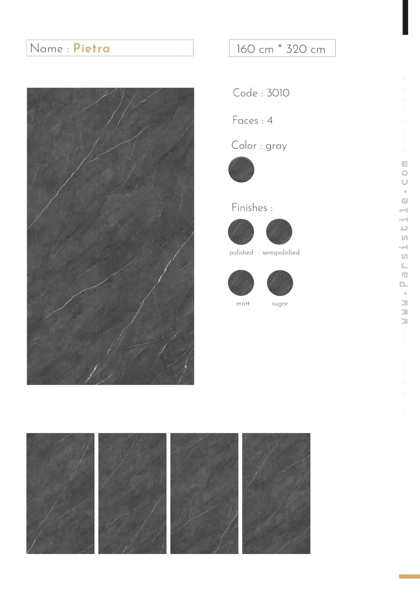 Ceramic slab size 320*160 Parsis Ceramic code 3010