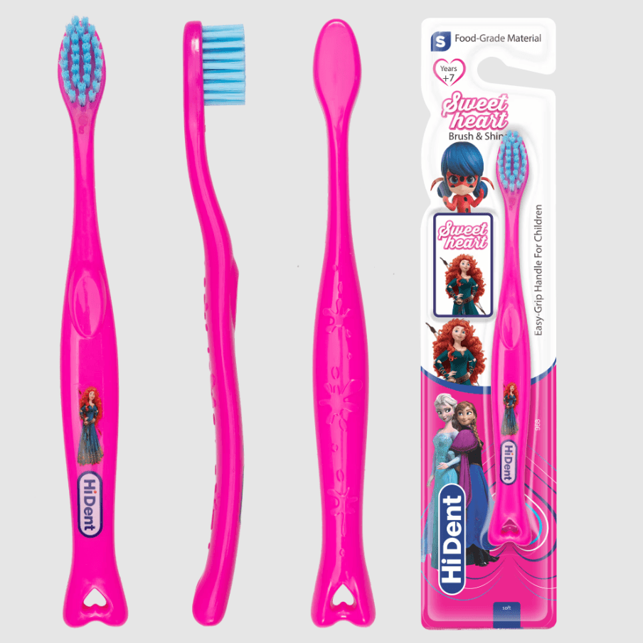 HiDent Sweet Heart soft toothbrush with cap