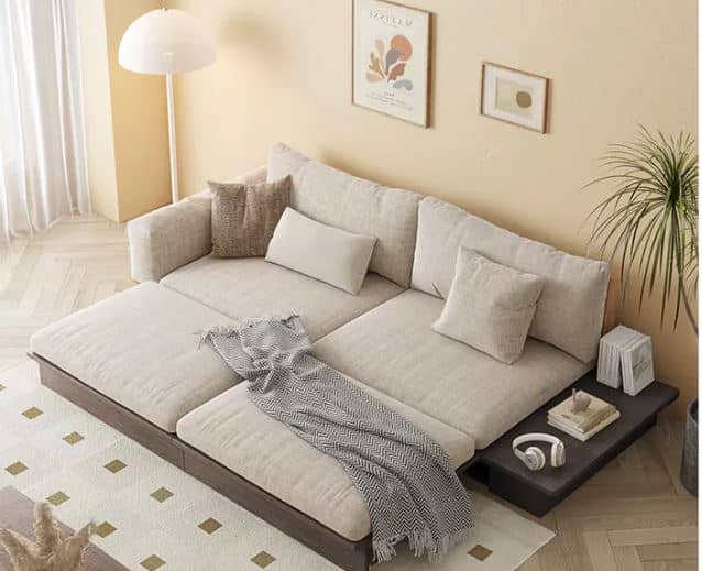 Zed Design Reyhaneh Modern Sofa Bed with Solid Natural Wood Frame, High-Density Foam & Turkish Fabric