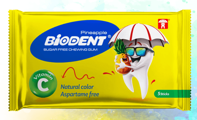 Vitamin C Chewing Gum with Pineapple Flavor