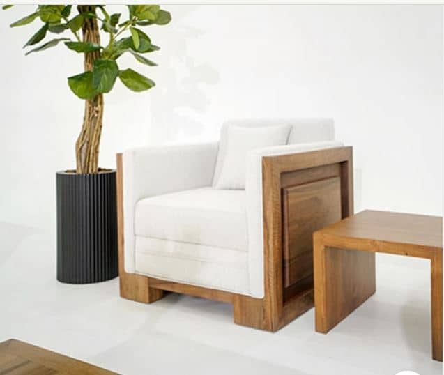 Zed Design Modern Solid Walnut Wood Living Room Sofa Set with 3-Seater, 2-Seater & Single Sofa