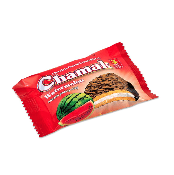 Chamak Chocolate Coated Cream Biscuit Sara Line, Watermelon & Pineapple