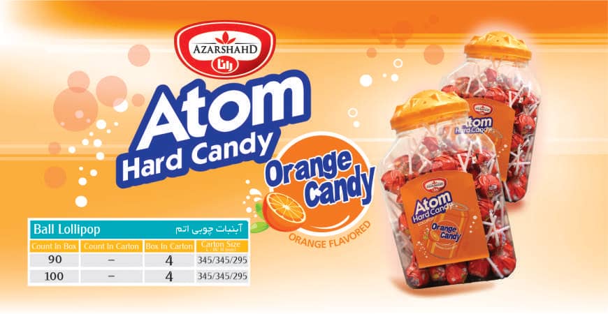 Orange Flavored Hard Candy Lollipop