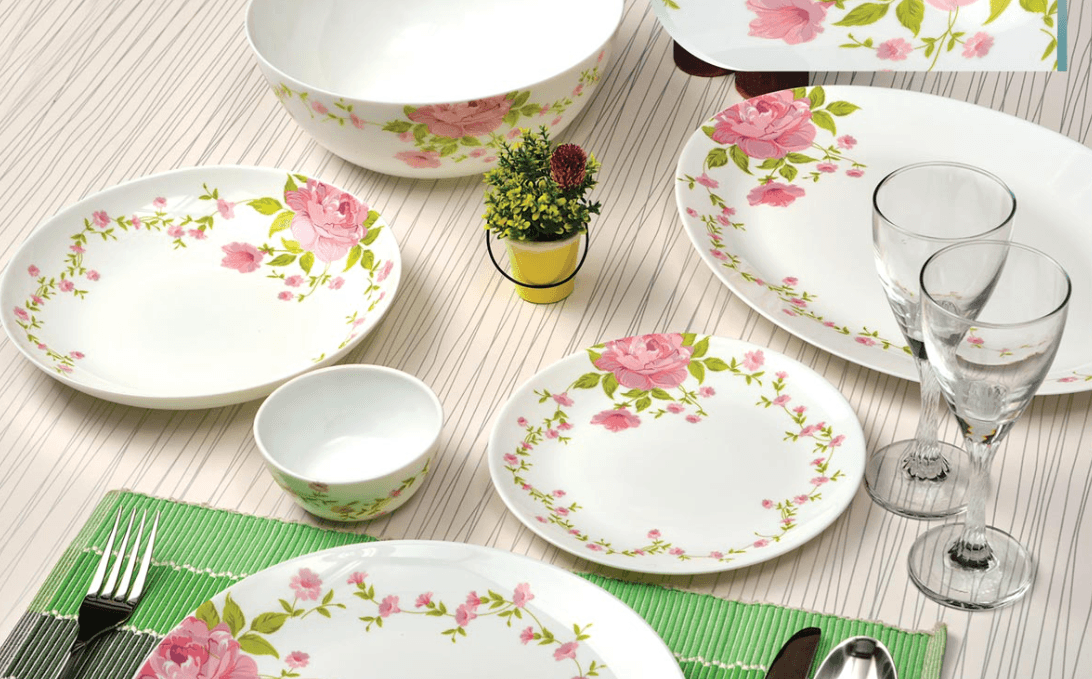 Decorated Opal Dinnerware & Serving Set Multiple Designs