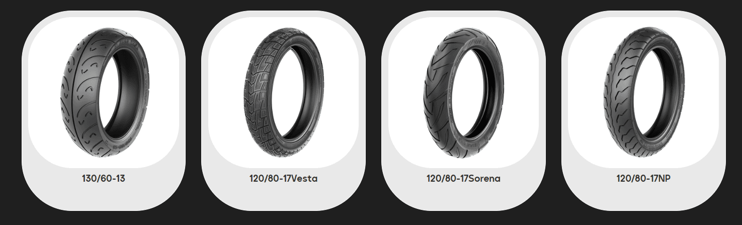 Wide Urban Motorcycle Tires 13 & 17 Inch 6PR