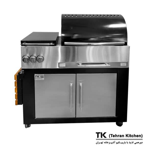 Tehran Kitchen 92 cm Gas & Charcoal BBQ Grill with Cabinet and Side Burner