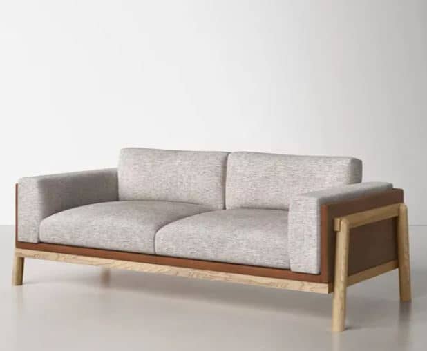 Zed Design Modern Solid Walnut Wood Lounge Chair with Custom Fabric or Leather Upholstery