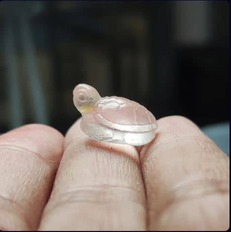 Handcrafted Natural Morganite Sea Turtle Micro Gemstone Sculpture Jewelry Pendant Ring Stone