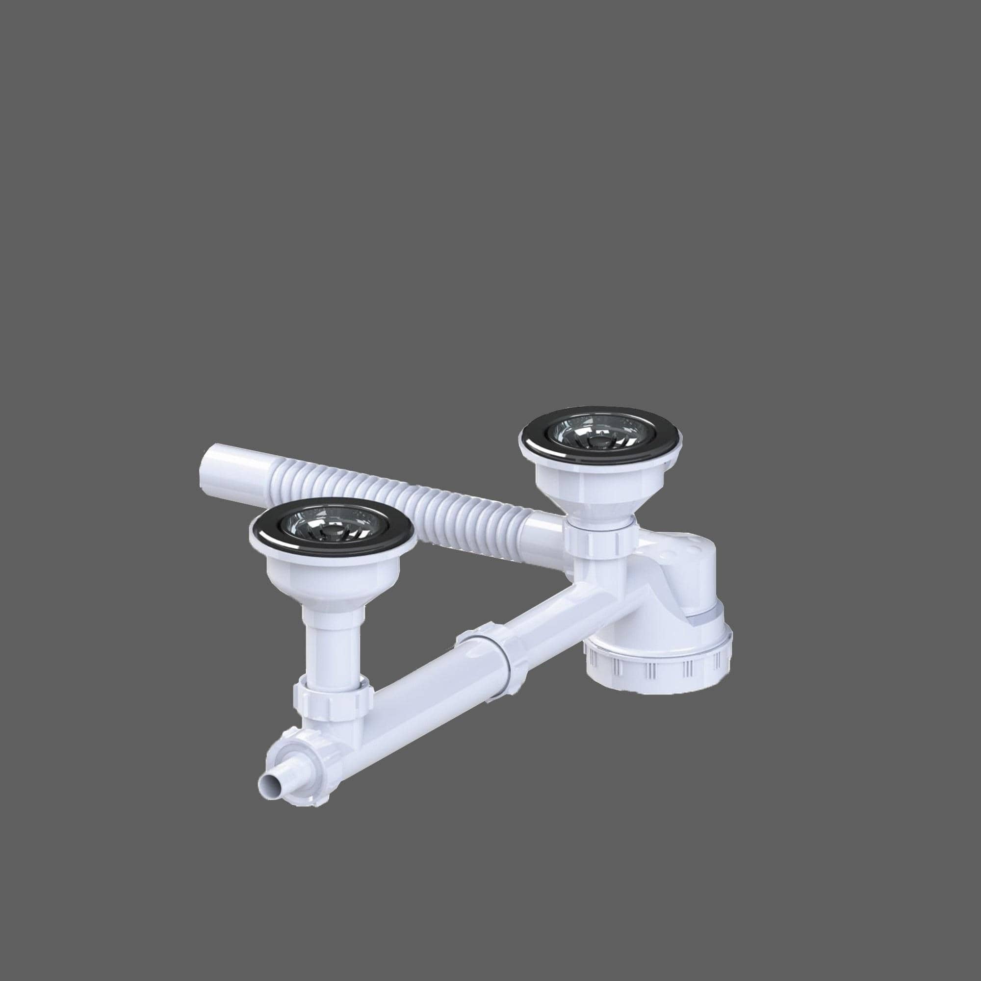 Extra-Flat Double-Bowl Fancy Siphon without Overflow