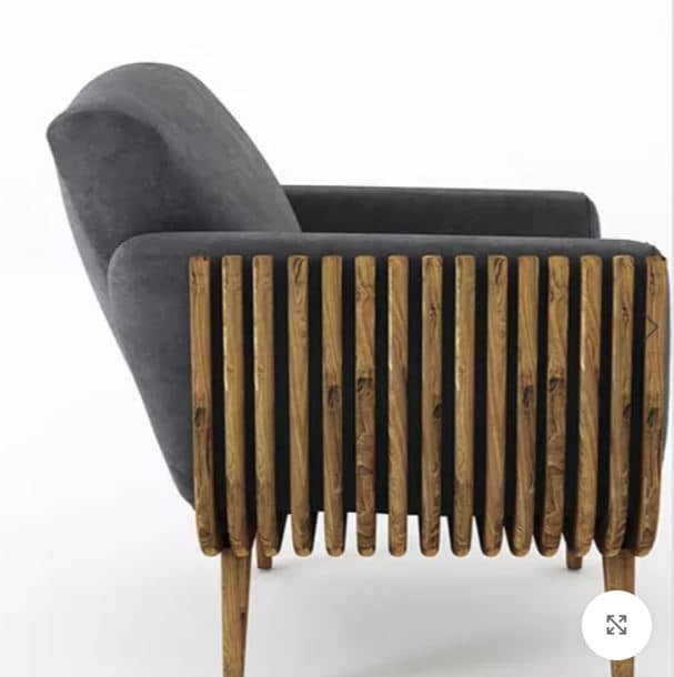 Zed Design Modern Walnut Wood Comfort Sofa with Solid Natural Wood Frame & Custom Upholstery