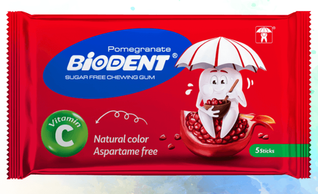 Vitamin C Chewing Gum with Pomegranate Flavor