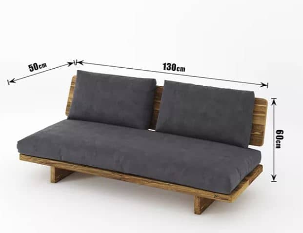 Zed Design Modern Minimalist Walnut Wood Upholstered Sofa Bench