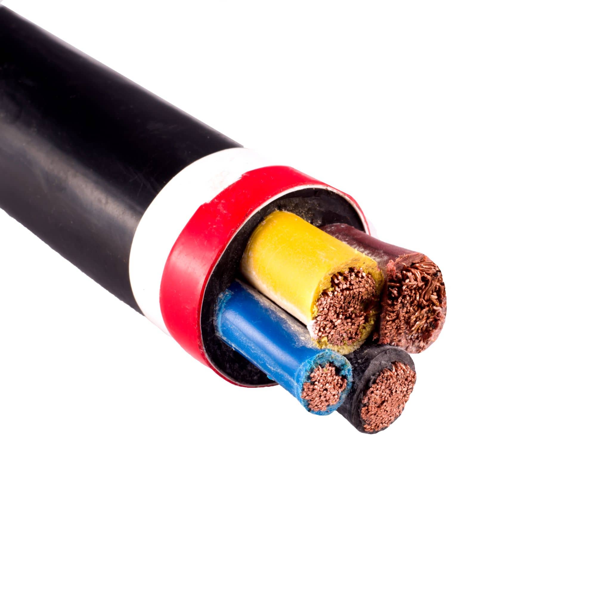 Flexible cables with a cross-section of 3x25+16