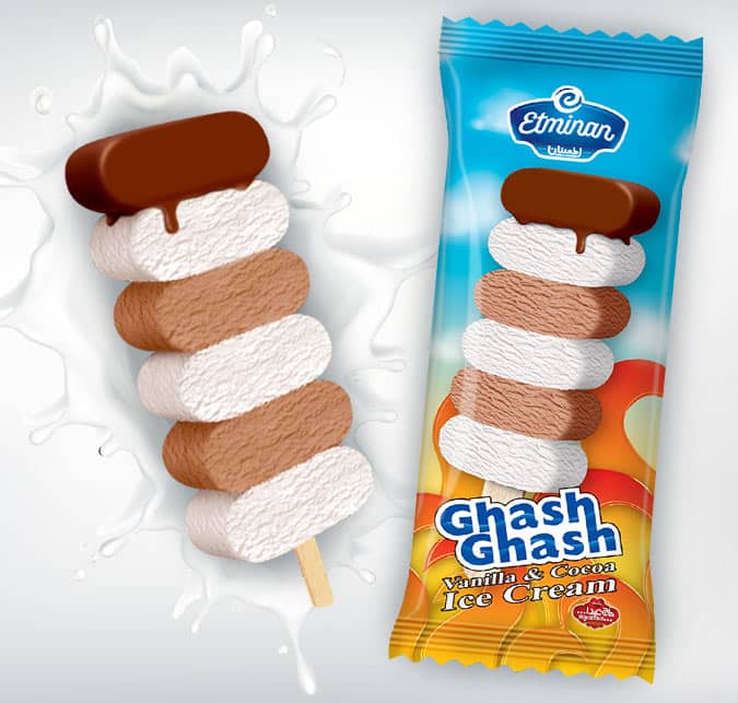 Vanilla & Cocoa Twisted Ice Cream Bar (Ghassh Ghash)