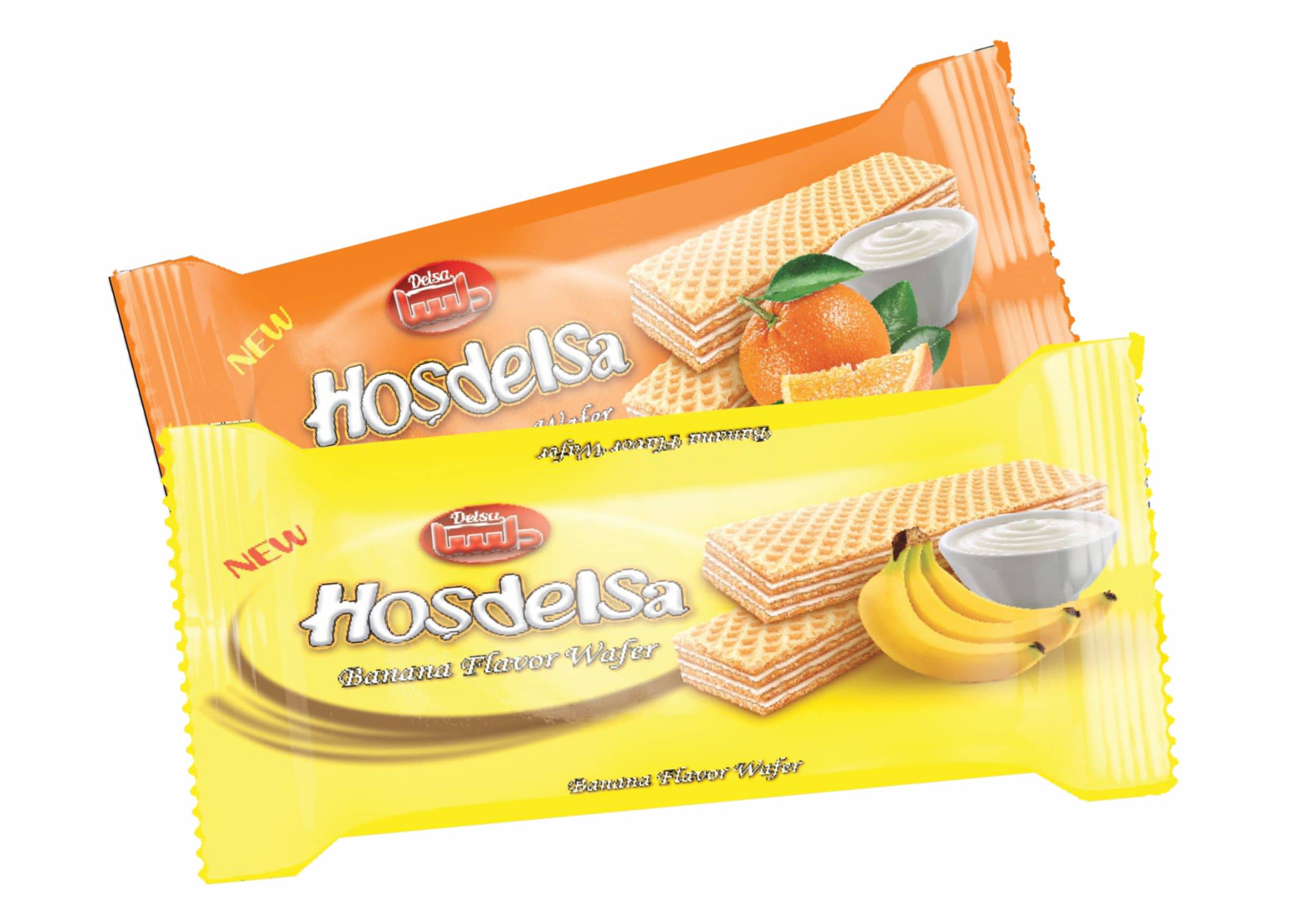 Delsa Fruity Wafer Banana & Orange Flavors